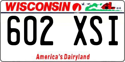 WI license plate 602XSI