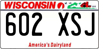 WI license plate 602XSJ