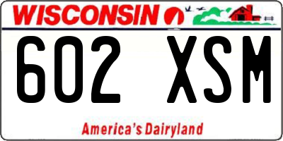 WI license plate 602XSM