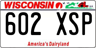 WI license plate 602XSP