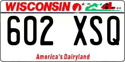 WI license plate 602XSQ