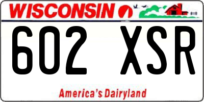 WI license plate 602XSR