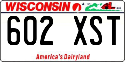WI license plate 602XST
