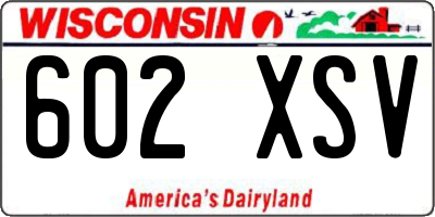 WI license plate 602XSV