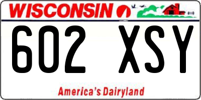 WI license plate 602XSY