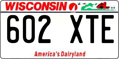 WI license plate 602XTE