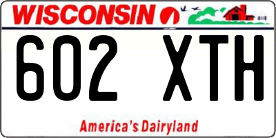 WI license plate 602XTH