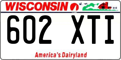 WI license plate 602XTI