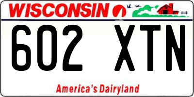 WI license plate 602XTN