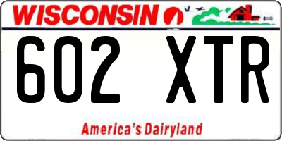WI license plate 602XTR