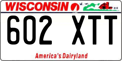 WI license plate 602XTT