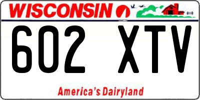 WI license plate 602XTV