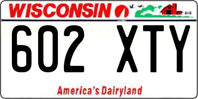 WI license plate 602XTY
