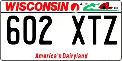 WI license plate 602XTZ