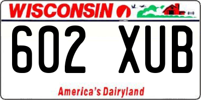 WI license plate 602XUB