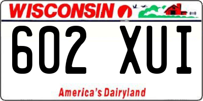 WI license plate 602XUI