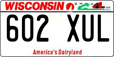 WI license plate 602XUL