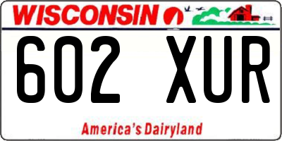 WI license plate 602XUR
