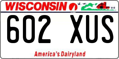 WI license plate 602XUS