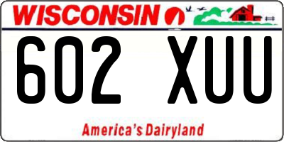 WI license plate 602XUU