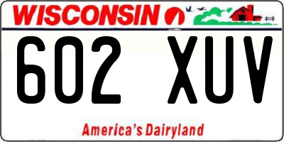 WI license plate 602XUV