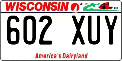 WI license plate 602XUY