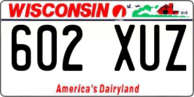 WI license plate 602XUZ