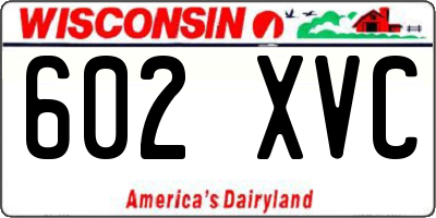 WI license plate 602XVC