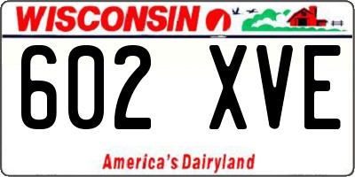 WI license plate 602XVE