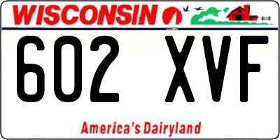 WI license plate 602XVF