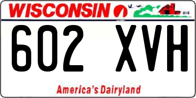 WI license plate 602XVH