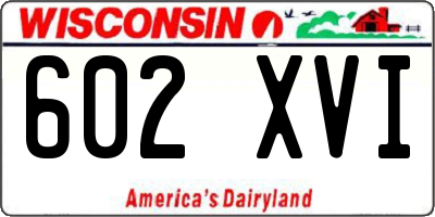 WI license plate 602XVI