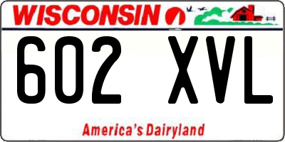 WI license plate 602XVL