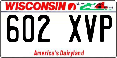 WI license plate 602XVP