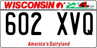 WI license plate 602XVQ