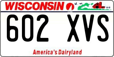 WI license plate 602XVS