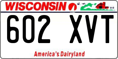 WI license plate 602XVT