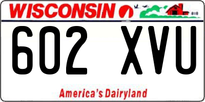 WI license plate 602XVU