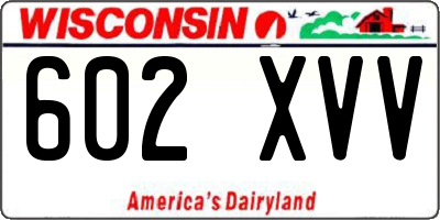 WI license plate 602XVV