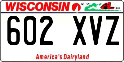 WI license plate 602XVZ