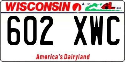 WI license plate 602XWC
