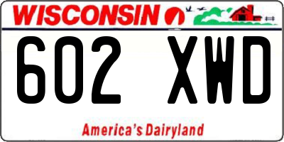 WI license plate 602XWD