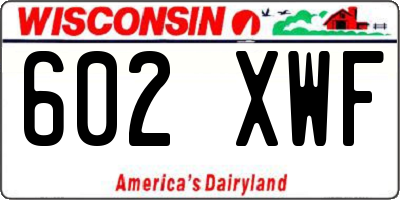 WI license plate 602XWF