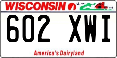 WI license plate 602XWI