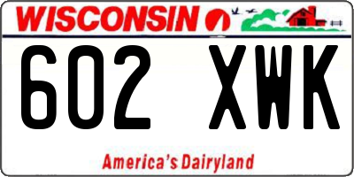 WI license plate 602XWK