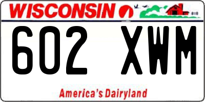 WI license plate 602XWM