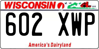 WI license plate 602XWP