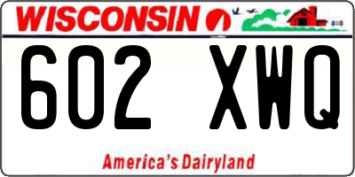WI license plate 602XWQ