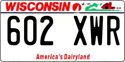 WI license plate 602XWR