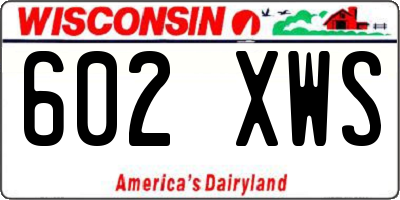 WI license plate 602XWS